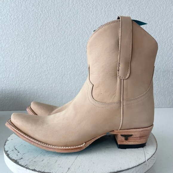 Lane EMMA JANE Womens Cowboy Booties 8.5 Tan Western Cowgirl Short Ankle Boots - Picture 4 of 12